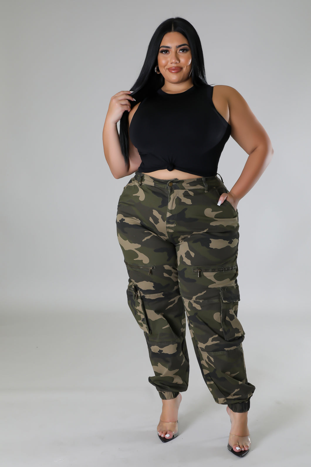 Curvy Camo Cargo Pants